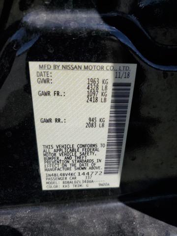 2019 NISSAN ALTIMA S 1N4BL4BV4KC144772