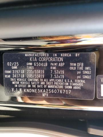 2025 KIA CARNIVAL SX KNDNE5KA2S6076717