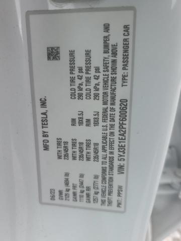 2023 TESLA MODEL 3 5YJ3E1EA2PF600620