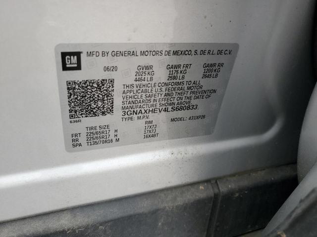 2020 CHEVROLET EQUINOX LS 3GNAXHEV4LS680833