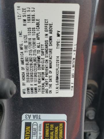 2015 HONDA CR-V LX 5J6RM4H32FL023914