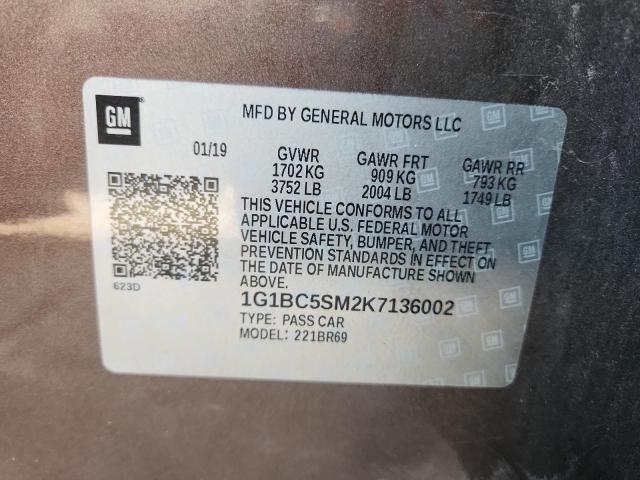 2019 CHEVROLET CRUZE LS - 1G1BC5SM2K7136002