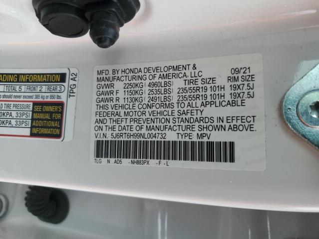 2022 HONDA CR-V TOURI 5J6RT6H99NL004732