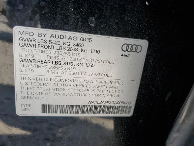 2016 AUDI Q5 PREMIUM WA1L2AFP2GA005989