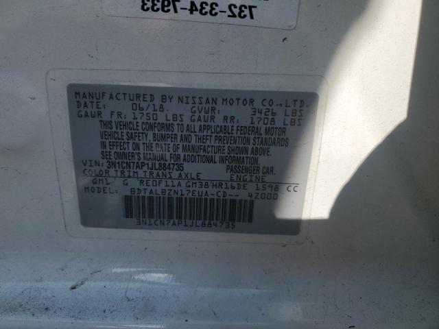 2018 NISSAN VERSA S 3N1CN7AP1JL884735