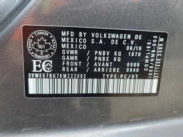 2019 VOLKSWAGEN JETTA SEL 3VWE57BU7KM222063