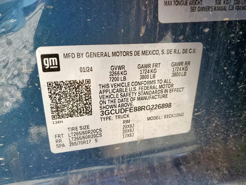 2024 CHEVROLET SILVERADO 3GCUDFE88RG226898