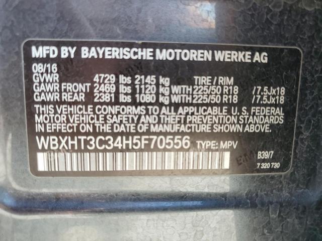 2017 BMW X1 XDRIVE2 WBXHT3C34H5F70556