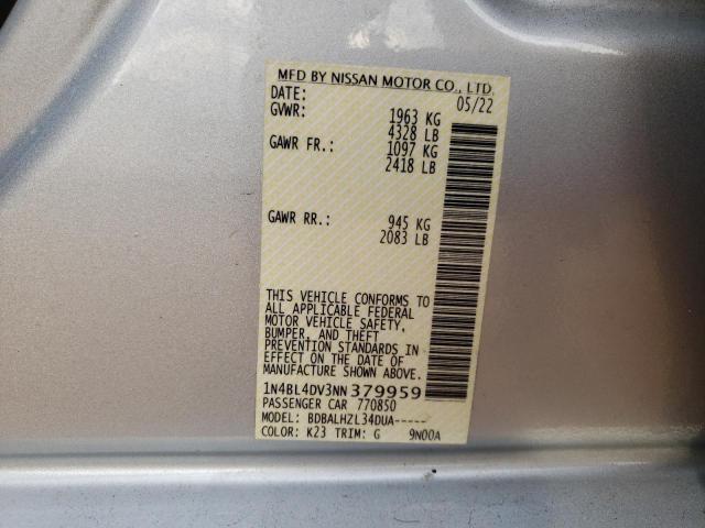 2022 NISSAN ALTIMA SV 1N4BL4DV3NN379959