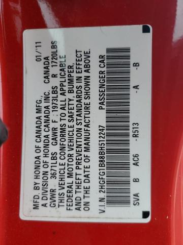 2011 HONDA CIVIC EX - 2HGFG1B88BH512247