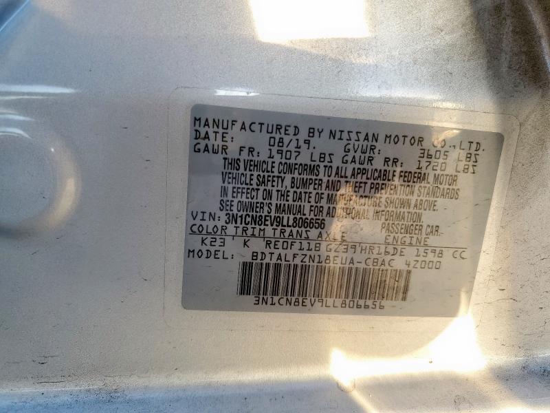 2020 NISSAN VERSA SV 3N1CN8EV9LL806656