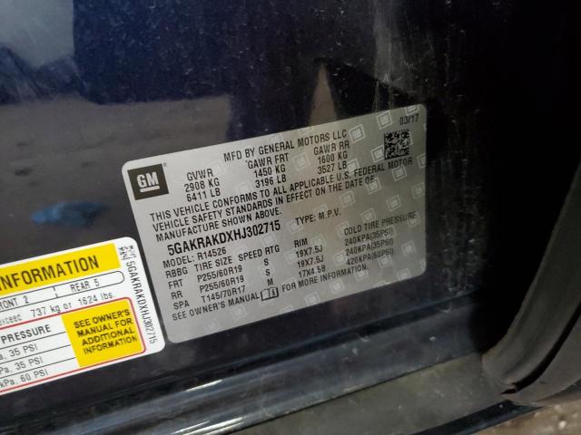 2017 BUICK ENCLAVE 5GAKRAKDXHJ302715