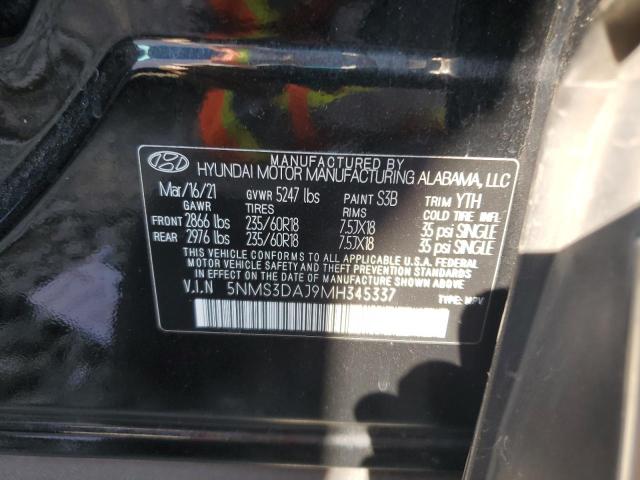 2021 HYUNDAI SANTA FE S 5NMS3DAJ9MH345337