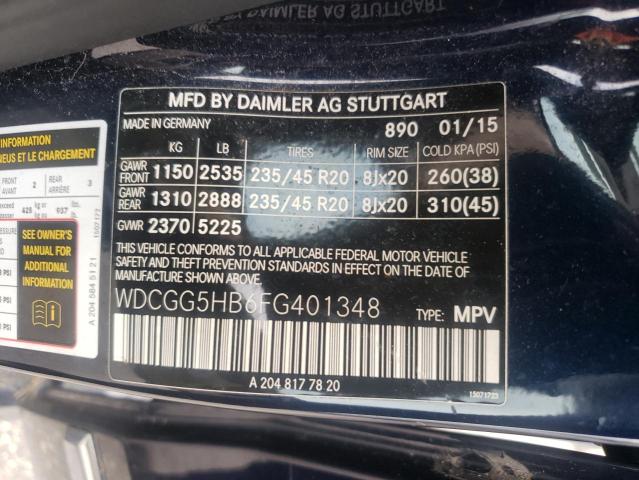 2015 MERCEDES-BENZ GLK 350 WDCGG5HB6FG401348