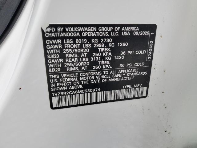 2021 VOLKSWAGEN ATLAS SE 1V2RR2CA6MC530974