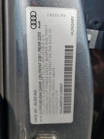 2017 AUDI A3 PREMIUM WAUJ8GFF2H1035837