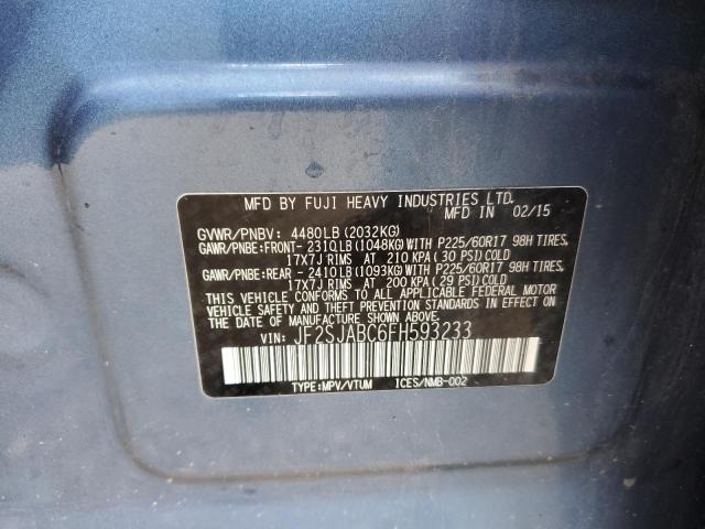 2015 SUBARU FORESTER 2 - JF2SJABC6FH593233