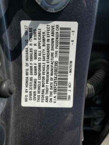 2018 HONDA CIVIC LX 19XFC2E5XJE002395