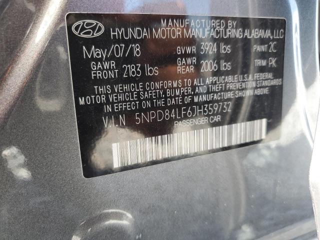 2018 HYUNDAI ELANTRA SEL - 5NPD84LF6JH359732