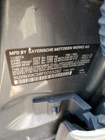 2015 BMW X3 XDRIVE2 5UXWX9C58F0D55252