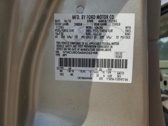 2010 FORD ESCAPE XLT - 1FMCU9DG4AKD22168