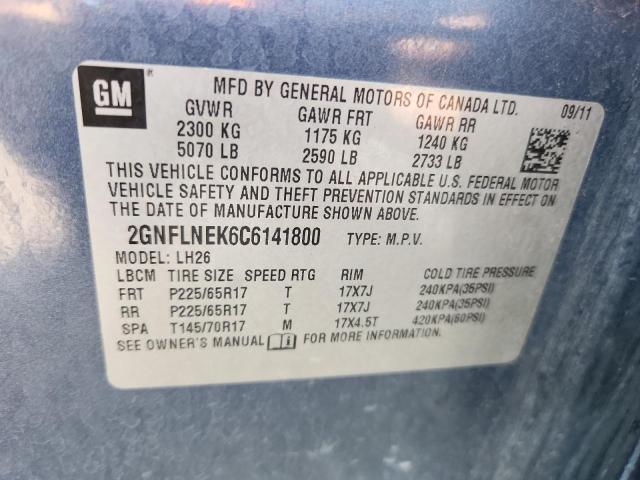 2012 CHEVROLET EQUINOX LT - 2GNFLNEK6C6141800