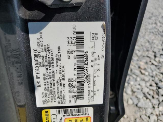 2020 FORD FUSION S 3FA6P0G72LR266896