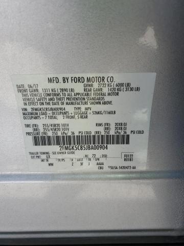 2018 FORD FLEX SEL 2FMGK5C85JBA00904