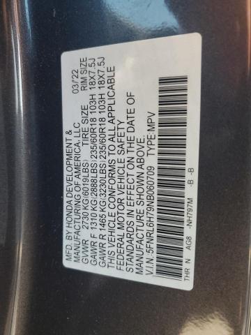 2022 HONDA ODYSSEY EXL 5FNRL6H79NB060709