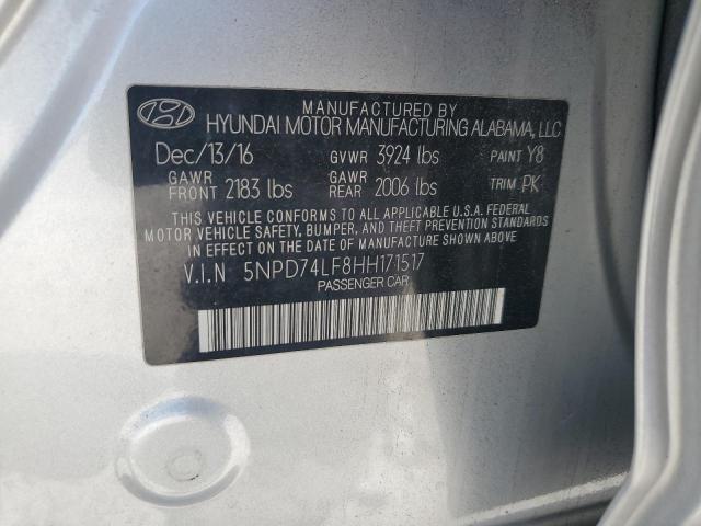 2017 HYUNDAI ELANTRA SE 5NPD74LF8HH171517