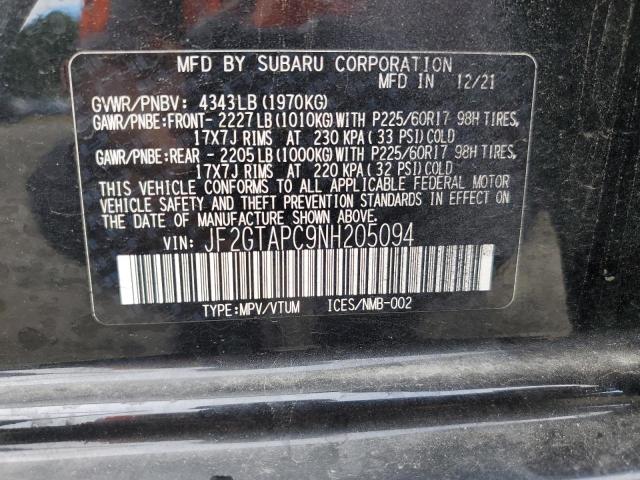 2022 SUBARU CROSSTREK JF2GTAPC9NH205094