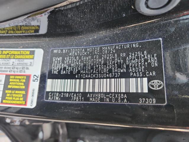 2025 TOYOTA CAMRY XSE 4T1DAACK3SU046737