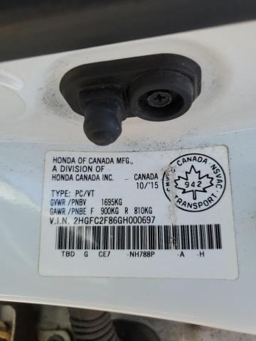 2016 HONDA CIVIC EX 2HGFC2F86GH000697
