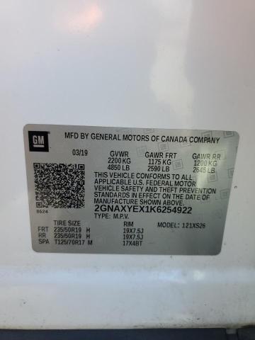 2019 CHEVROLET EQUINOX PREMIER 2GNAXYEX1K6254922