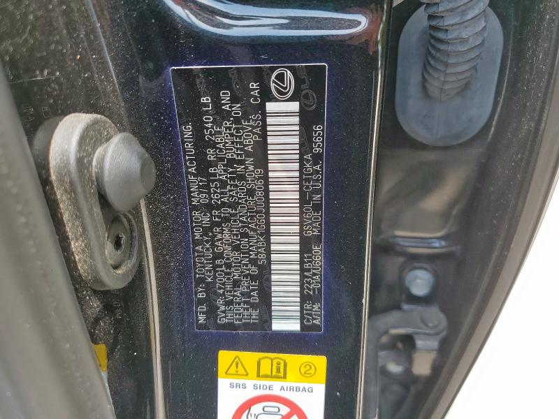 2018 LEXUS ES 350 58ABK1GG0JU080619