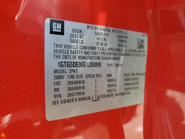 2016 GMC CANYON SLT 1GTG5DE36G1280098