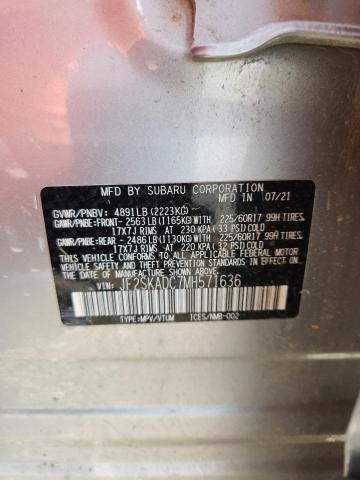 2021 SUBARU FORESTER JF2SKADC7MH571636