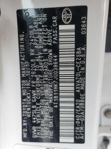 2018 TOYOTA CAMRY L 4T1B11HK7JU039644