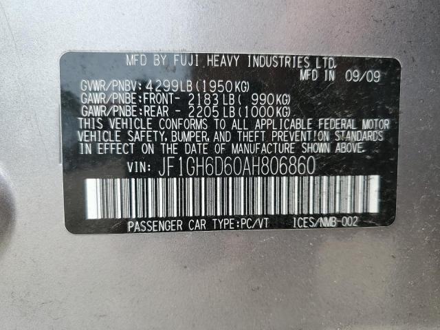 2010 SUBARU IMPREZA OU - JF1GH6D60AH806860