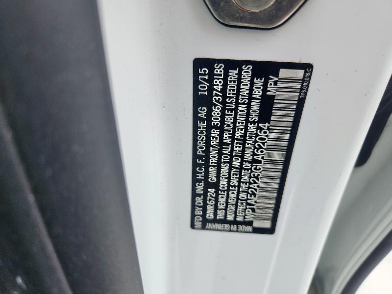 2016 PORSCHE CAYENNE SE WP1AE2A23GLA62064