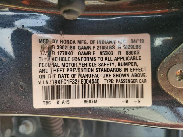 2019 HONDA CIVIC EX 19XFC1F32KE004540
