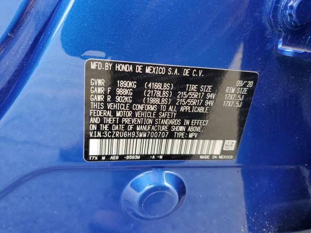 2021 HONDA HR-V TOURI 3CZRU6H93MM700707