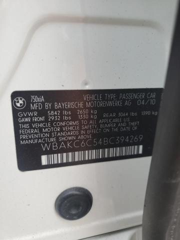 2011 BMW 750 XI - WBAKC6C54BC394269