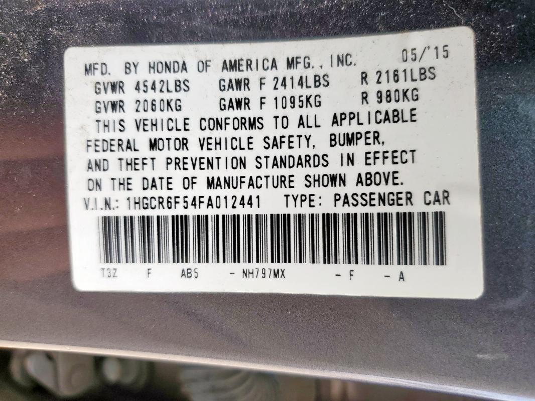 2015 HONDA ACCORD HYB 1HGCR6F54FA012441