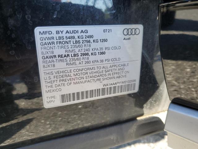 2021 AUDI Q5 PREMIUM WA1AAAFY1M2132595