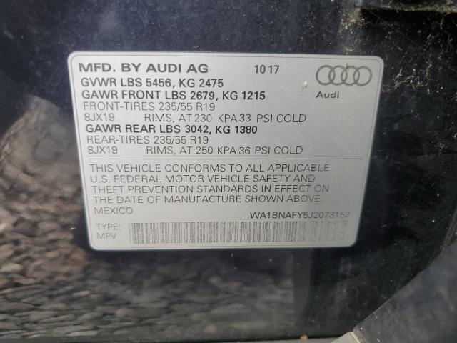 2018 AUDI Q5 PREMIUM WA1BNAFY5J2073152