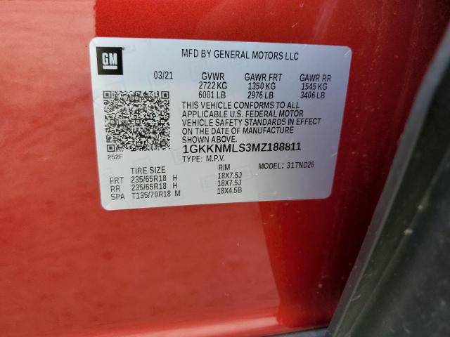 2021 GMC ACADIA SLT 1GKKNMLS3MZ188811
