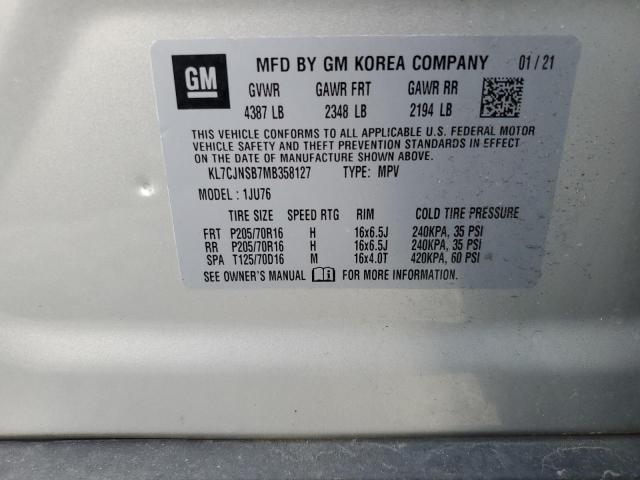 2021 CHEVROLET TRAX LS KL7CJNSB7MB358127