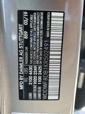 2019 MERCEDES-BENZ C 300 WDDWF8DB1KR502491