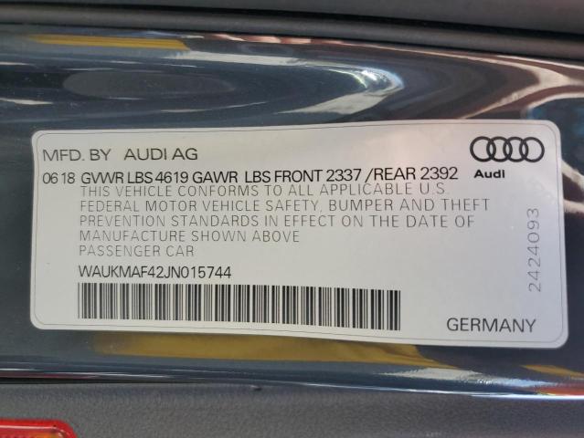 2018 AUDI A4 PREMIUM WAUKMAF42JN015744